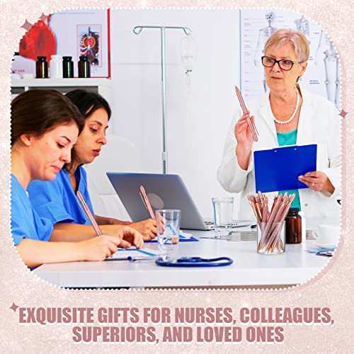 Zonon 12 Pcs Inspirational Pens, Motivational Ballpoint Pen Gifts for Women - color: Rose Gold, style: Nurse Style