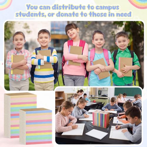 Handepo 100 Pack A5 Composition Notebooks 5"x8" Wide Ruled Notebook - color: Fresh Macaron, size: A5