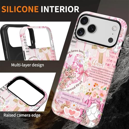 Magnetic Case for iPhone 18 Pro Max iPhone 17 Pro Max,Compatible with Magsafe PC Hard Shell & Silicone Inner Bumper Anti-Scratch Cover Shockproof Retro Newspaper Collage Religious Jesus - color: Retro Newspaper Collage Religious Jesus, size: iPhone 18 Pro