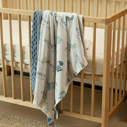 Fleece Baby Blankets for Girls & Boys, Infant Toddler Blanket - color: Blue Dinosaur
