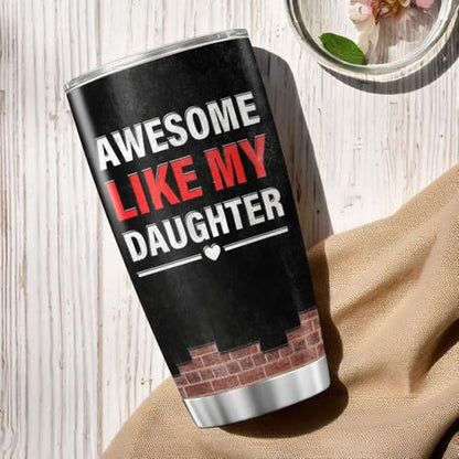 Funny Dad Gift 20oz Travel Mug, Awesome Like My Daughter Design, Black Stainless Steel Insulated Tumbler with Nutrition Facts, Birthday Father's Day Christmas from Daughter - color: Dad Life M6