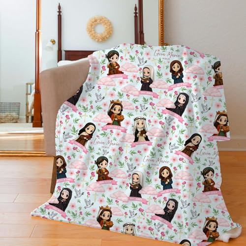 Christening Baby Blanket, Communion Of Saints, Female Saints Blanket, Baptism Gift, Christening Blanket, Throw Blanket For Children, Baby Swaddle Toddler, Holy Saints, First Communion Blanket - color: #Ver13