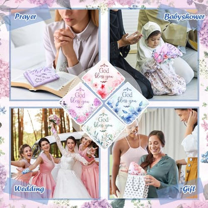 HunnmingRe Christian Handkerchief for Women Inspirational Gifts Bulk Inspirational Religious Bible Verse Handkerchief - style: God Bless You