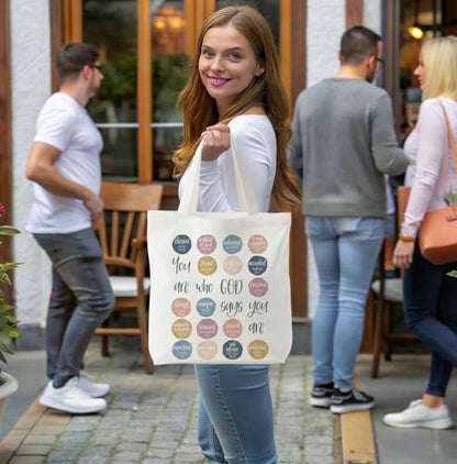 Christian Tote Bag for Women,Jesus Canvas Tote Bag,Christian Gifts for Women Faith - color: You Are Who God Say You Are