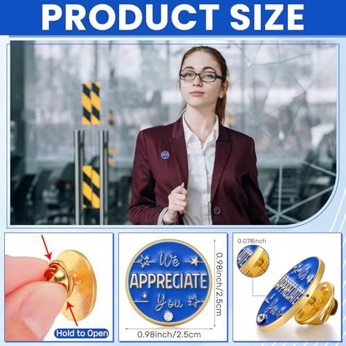 Ceenna 50 Pcs Employee of the Month Star Lapel Pins, We Appreciate You - style: We Appreciate You