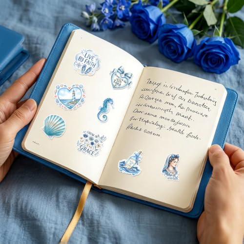 Prayer Board Stickers Supplies - 50 Pcs Blue Ocean Beachy Kit - color: Blue Beachy