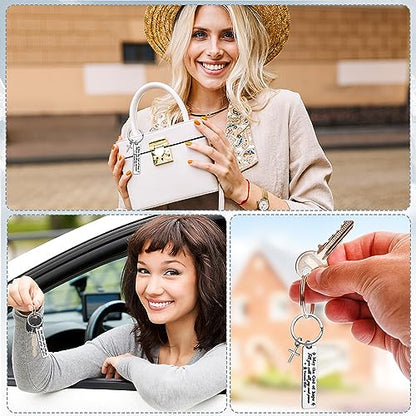 Siifert 50 Set Christian Cross Keychains Bulk Christian Keychain Bible Verse Religious Prayer Gifts for Women Men - color: Strip Style