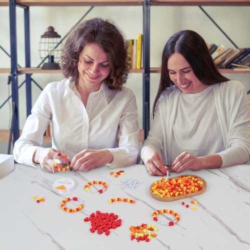 36 Sets Fall Religious Bead Bracelet Kits, Orange - color: orange