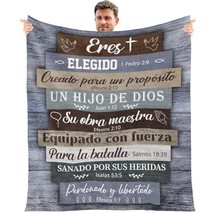 Wxiben Spanish Christian Gifts for Men Religious Throw Blanket, 50x60 Inch - color: Spanish Christian