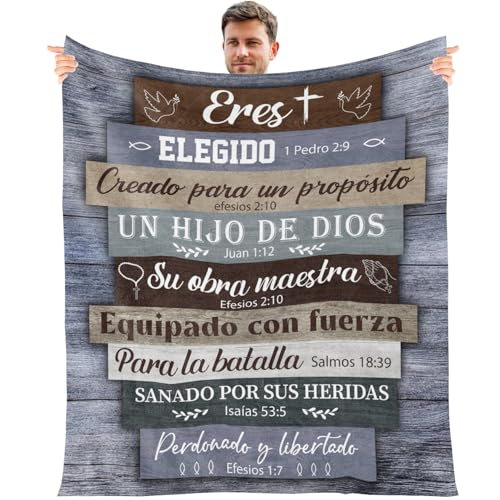 Wxiben Spanish Christian Gifts for Men Religious Throw Blanket, 50x60 Inch - color: Spanish Christian