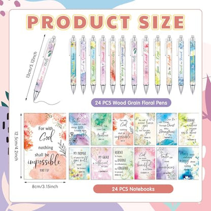 AmazingSpark 96 Pcs Christian Gifts Bulk for Women Include Magnetic Cross Bookmarks, Mini Bible Verse Notepads, Scripture Ballpoint Pens, Religious Small Notebooks Gifts Prizes Party Favor(Watercolor) - style: Watercolor