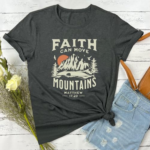 BLACKOO Women Graphic T-Shirts Cute Tees Summer Causal Tops - color: Dark Grey, size: Small