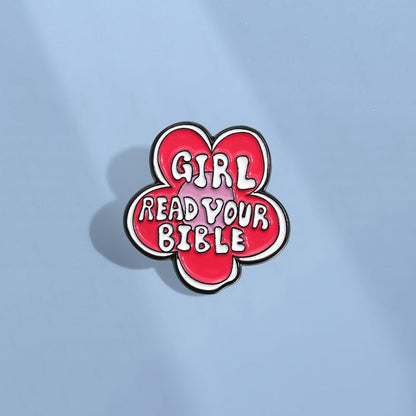 Girl Read Your Bible Enamel Pin, Christian Inspirational Metal badge Brooch for Women
