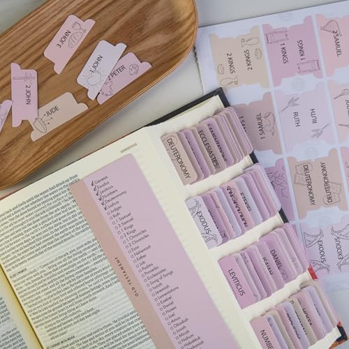 DiverseBee Laminated Bible Tabs with Book Illustrations (Symbols Theme) - color: Symbols