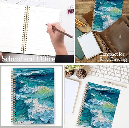 GDJIEGBC Blue Coastal Beach Notebook 5.5x8.3in - color: Color F