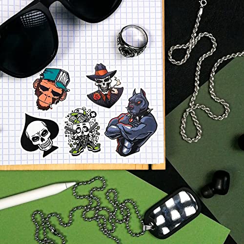 100Pcs Gangster Stickers, Gangster Decals, Skull Stickers, Mafia Laptop Decals, Gifts for Women & Men - color: Gangster Stickers