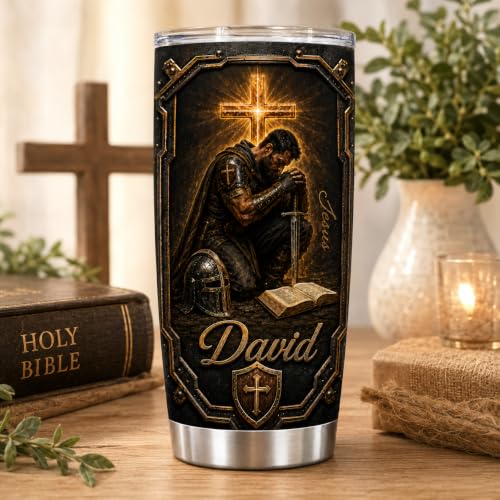 Personalized Christian Gifts For Men - A Child Of God Man Of Faith Warrior Christ Tumbler V1 - Christian Faith Religious Bible For Dad, Husband, Grandpa on Fathers Day, Christmas, Birthday - color: CH-VAR-01