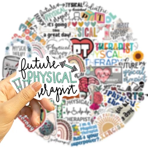 50pcs Physical Therapy Stickers,Nutritional Balance Graffiti Aesthetics Therapist Waterproof Vinyl for Water Bottles Laptop Notebooks Cars Bumpers Bikes Bedroom Travel Case - color: Physical Therapy Stickers