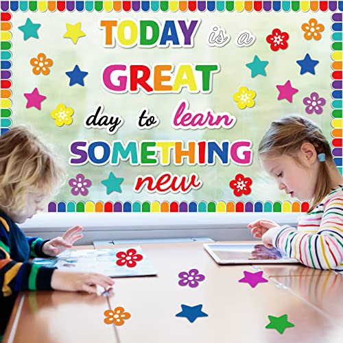 Learn Bulletin Board Decoration Set Welcome Classroom Bulletin Board Cutouts for Party School Classroom Door Welcome Bulletin Board Craft Home Wall (Today is a Great Day to Learn Something New) - style: Today is a Great Day to Learn Something New