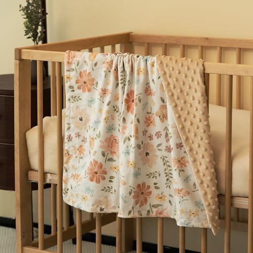 Fleece Baby Blankets for Girls & Boys, Infant Toddler Blanket - color: Pinkish-orange Floral