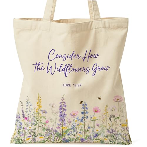 Christian Bible Tote Bag for Women Shopping Work Church with Inner Pocket - color: Beige 09