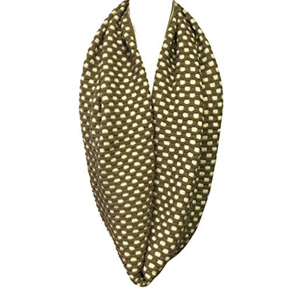 Wrapables Thick Knitted Winter Warm Infinity Scarf - color: Brown/Cream