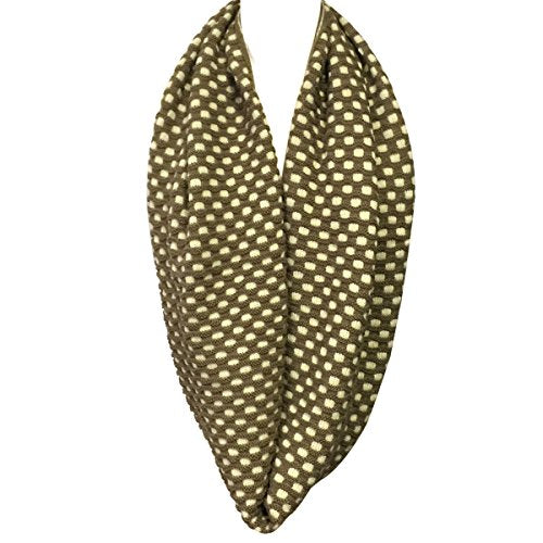 Wrapables Thick Knitted Winter Warm Infinity Scarf - color: Brown/Cream