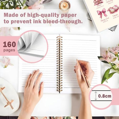 Lacama Christian Gifts for Women Bible Notebook Journal, Pink God Says I am Inspirational Spiral Notebook, Coquette Bow Notebook Journals, Bible Notebooks for Note Taking, School Office Supplies - color: God Says I Am-2
