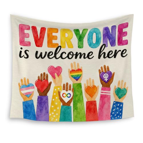 HUGANE Everyone Is Welcome Here Tapestry Wall Decor 50x60 Inch - color: colour-11