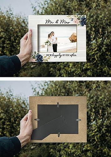 FONDCANYON Mr & Mrs Picture Frame, Wedding & Marriage License Frame, Gifts for Newlywed 5x7