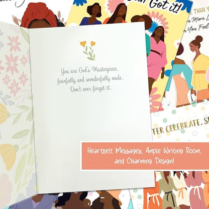 African American Greeting Cards Assortment Box – 18 Cards with Envelopes, Birthday, Friendship & Thank You Notes – Gift for Women - style: Assortment 860
