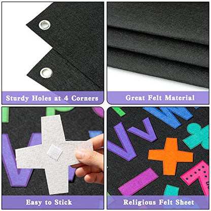 WATINC ABC Learning Felt Board Set - 151Pcs Flannel Math Symbols Kit