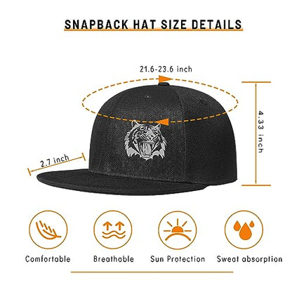 Chef Hat Flat Bill Hats for Men Funny Double Knives Kitchen Adjustable Baseball Cap Snapback Hat for Women - color: Tiger
