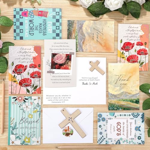 24 Pack Christian Thank You Appreciation Cards, Watercolor - style: Watercolor