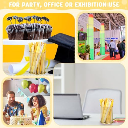 100 Pcs Ballpoint Gel Pens Bulk Retractable, Yellow Series - style: Yellow Series