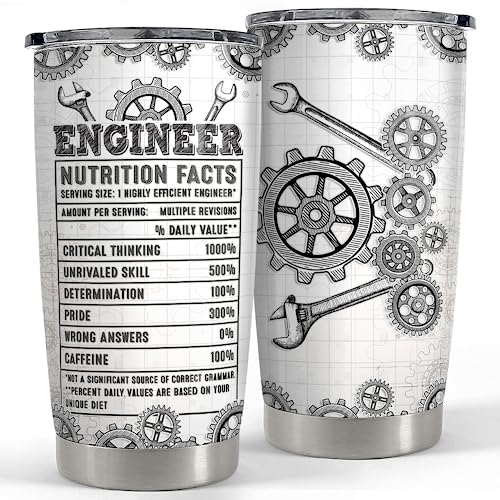 SANDJEST Engineer Tumbler 20oz Engineer Gifts for Men Engineers Stainless Steel Insulated Tumblers Coffee Travel Mug Cup Engineering Gift for Birthday Christmas - color: Engineer