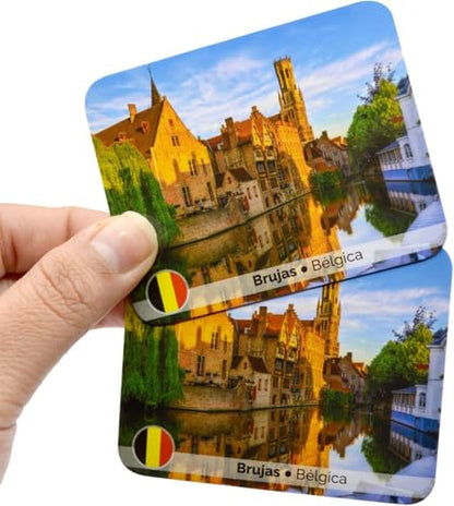 Menique Explore the World Memory Matching Game – Spanish Edition – 100 Cards (50 Pairs) with Iconic Landmarks, Country & Flag – Educational Geography Game in Spanish. - style: (ES) Explora el Mundo