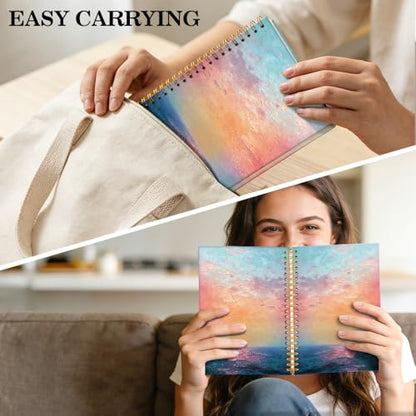 ERHACHAIJIA Sunset Painting Lined Spiral Notebook for Women Men Leader HR - color: Orange-blue