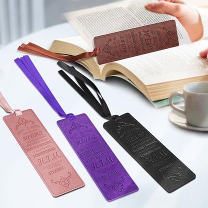 FINPAC Leather Bible Bookmarks, Bible Verse Book Markers - color: Pink