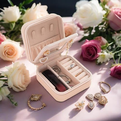 Cherished Moments Personalized Jewelry Keepsake Box with Custom Cross and Name for Teenage Girls Christening Gift - color: Cross and Name-Pink