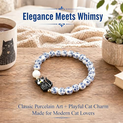 Virgin Mary Cross Bracelet with Miraculous Medal & Crucifix Charm - color: Black cat