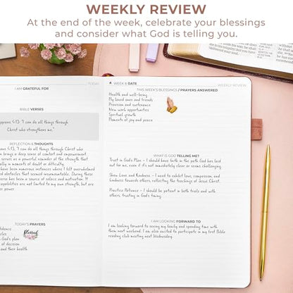 Clever Fox Prayer Journal with Prompts, Bible, Women, Teen, B5 Rose Gold - color: Rose Gold, size: Smaller than A4 (7" x 10")