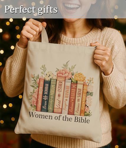 Aesthetic Christian Gifts Tote Bag for Church, Religious Tote Bag for Bible Study, Medium Size with Inner Pocket - color: Multicolor