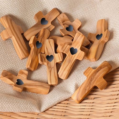 Cross Fidget Wood, Encouragement Gift, Olive Wooden Cross for Clinging and Praying, Pocket Religious Gift for Children and Adults(Olive 1pcs) - color: Olive Wood