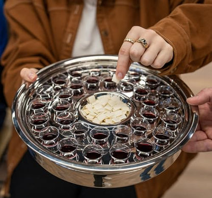 Broadman RemembranceWare Communion One Pass Tray & Disk, Silver