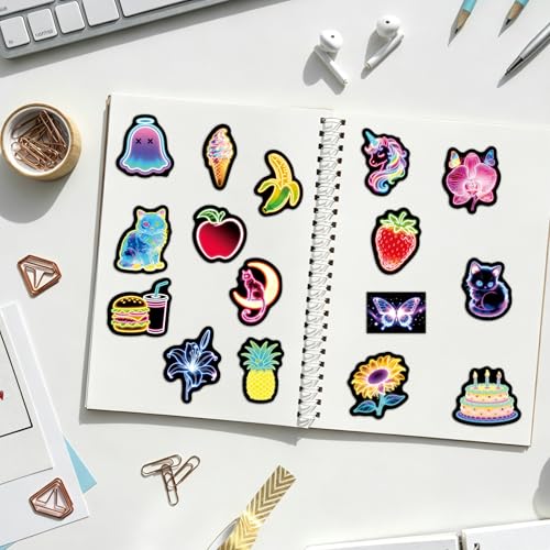 50Pcs Cute Neon Water Bottle Stickers for Adults - color: Non-luminescent-484kscp