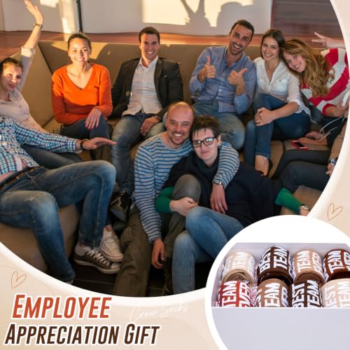 Glitopper 12 Pairs Best Team Ever Gift Socks Bulk - color: Maillard, style: Team