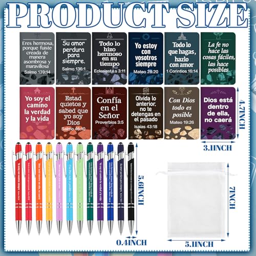 Fuyoooo 72 Pc Regalos Cristianos Spanish Catholic Bible Pens Notebooks - style: Classic Style