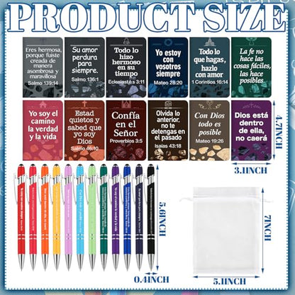 Fuyoooo 72 Pc Regalos Cristianos Spanish Catholic Bible Pens Notebooks - style: Classic Style