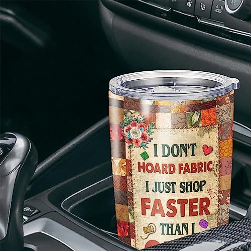 Personalized Quilting Insulated Tumbler Custom Name Stainless Steel Double Walled Vacuum Coffee Mug 20oz 30oz Quilting Gifts for Sewers Women Birthday - color: Sewing